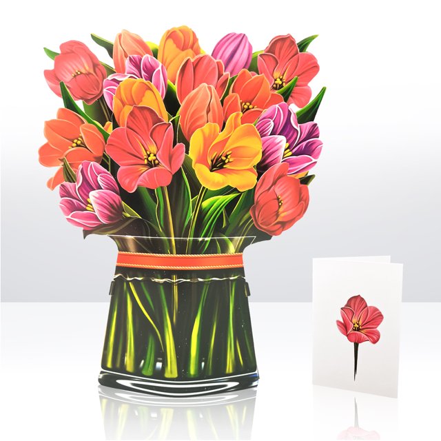 Flor tridimensional 3D Día del Maestro con flores talladas en papel manualidades ramo emergente tarjeta de felicitación navideña creativa