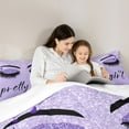 thumbnail image 4 of Homewish Chic Sparking Print 7-Piece Twin Bedding Sets,Kawaii Pretty Girl Bedding Comforter Set,Purple Black Sheet Sets For Men Women,Microfiber Bedroom Decor, 4 of 8