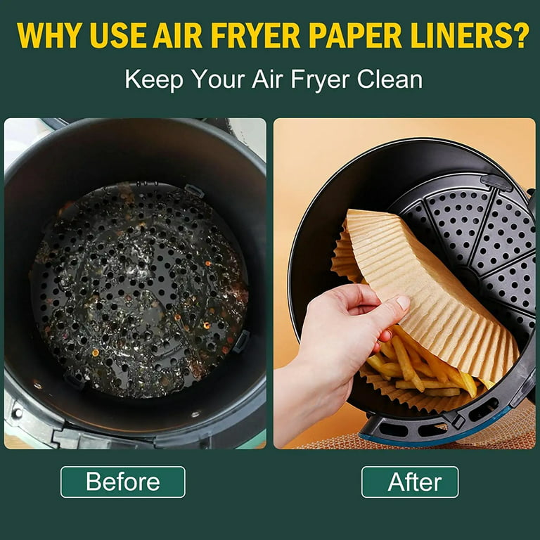 Air Fryer Disposable Paper Liner-200PCS Parchment Paper Sheets,Round Air  Fryer Parchment Paper, Non-Stick Food Grade Parchment Paper for Air