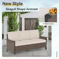 thumbnail image 4 of Yeahumalia 3-Seater Wicker Sofa with Cushions, Outdoor Patio Furniture, All-Weather Rattan Couch for Garden, Deck, or Backyard, 4 of 7