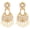 White, variant on Crystal Austrian Stone Boho Round Dangle Wedding Earring for Women, Pink