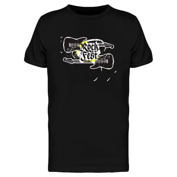 Black Guitar Rock Grunge Tee Men's -Image by Shutterstock