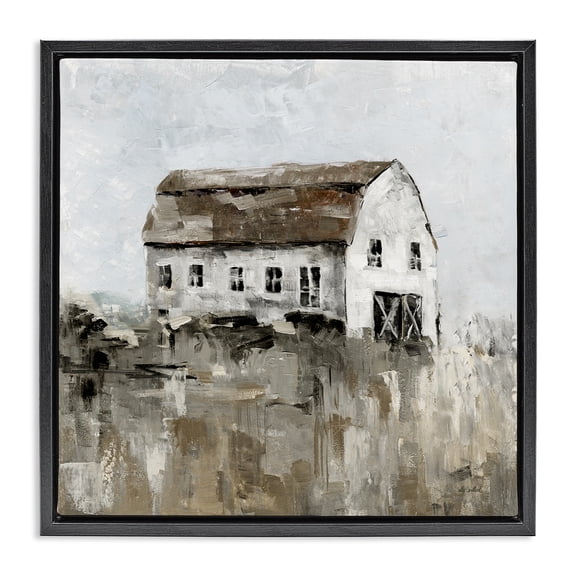 Stupell Industries Rustic Lodge Rustic Muted Farmhouse Black Floating Frame Canvas Art, 18 x 18, by Sally Swatland
