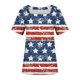 thumbnail image 4 of Camisetas Cortas para Mujeres Día de la Independencia Patriótica Cuello Color Manga Corta, Top de Impresión Casual para Diario, Fiesta Y Todas las Estaciones, 4 of 4