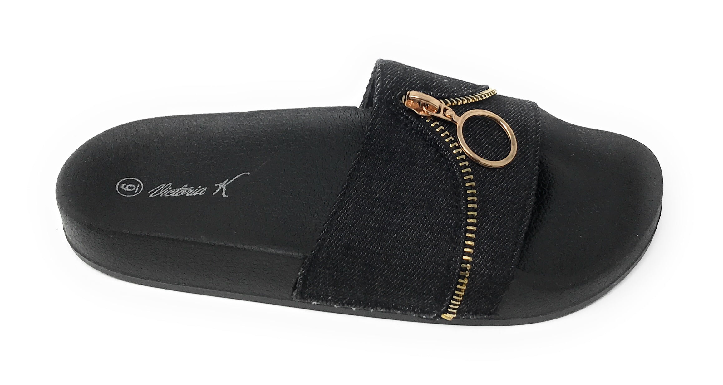 Victoria K Women's Zipper Slider Sandals
