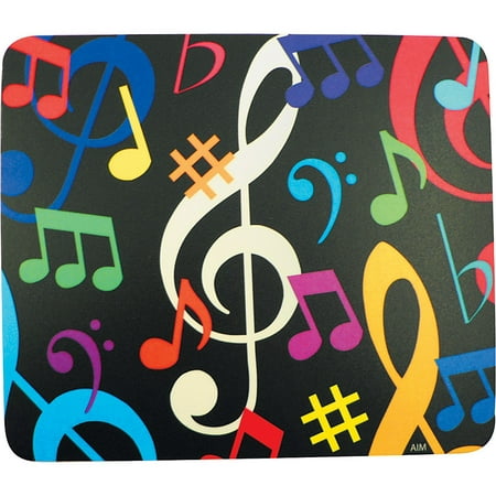 AIM Multi-Color Music Notes Mousepad (Best Mouse For Aiming)