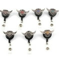 thumbnail image 3 of EeaseCA Retro Wing Shaped Round Rhinestone Clips ID Sleeve Telescopic Buckle Retractable ID Badge Reel Clips Easy Pull Buckle Clip (White), 3 of 7