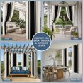 thumbnail image 5 of 2 Panels Outdoor Curtains for Patio Waterproof 54"x95" Black Vintage Weatherproof Privacy Outsides Curtains, Geometric Stripes Simple Lines Grommet Thermal Drapes for Cabana Porch Pergola, 5 of 8