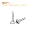 thumbnail image 3 of ST2.6x14x6mm Phillips Pan Head Self-tapping Screw with Washer, 100pack 304 Stainless Steel Wood Screw (Silver), 3 of 6