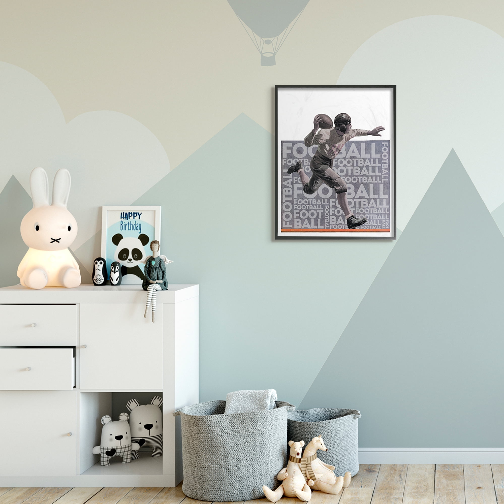 The Kids Room by Stupell Football Player Sports Word Design Framed Wall Art by The Saturday Evening Post