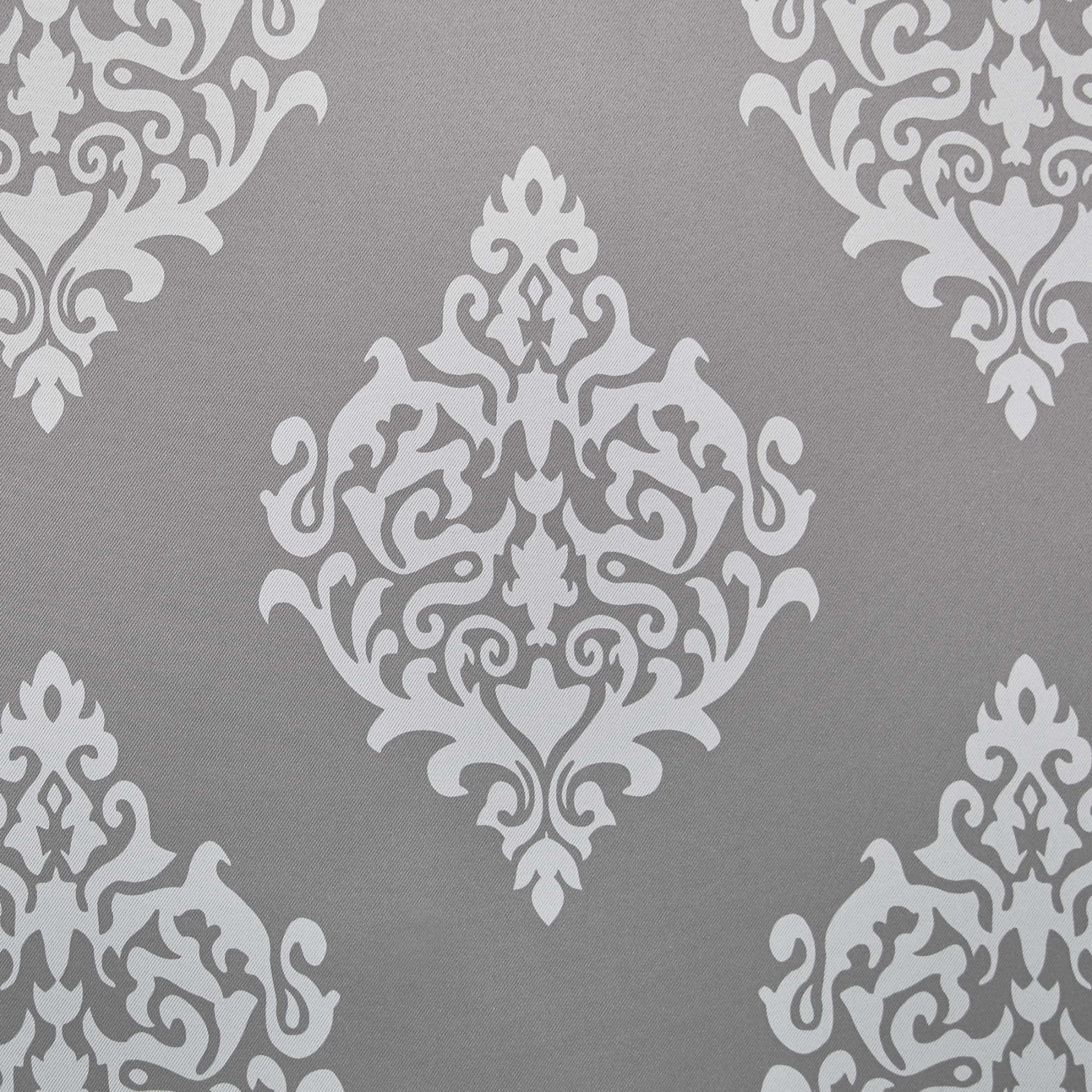Exclusive Home Medallion Room Darkening Blackout Grommet Top Curtain Panel Pair, 52"x108", Silver