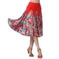 thumbnail image 3 of Falda de baile de salón para mujer, falda de práctica para baile latino, rumba, flamenco rojo, 3 of 6