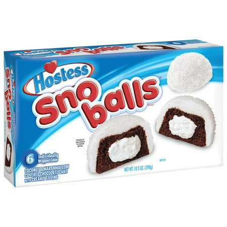(4 Pack) Hostess Snoball Snack Cake, 6 ct