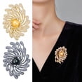 thumbnail image 2 of Women Brooch Rhinestones Imitation Pearl Inlay Irregular Design Lapel Pin Non-Slip Buckle Scarf Badge Clothing Bags Accessories, 2 of 8