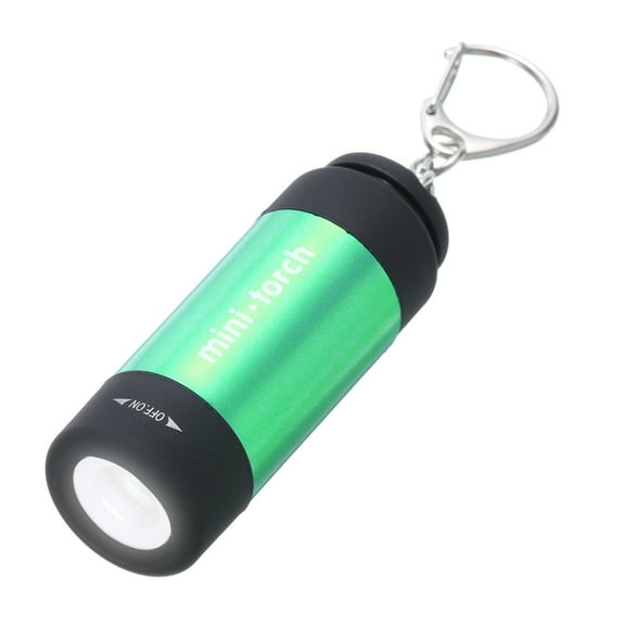 Uxcell 2.56Inch Mini Keychain Flashlight, Pocket LED Flashlight Portable Torch USB Rechargeable, Green