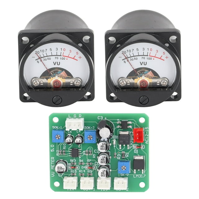Panneau de Compteur VU, Rétro-Éclairage Design Audio Niveau Multifonctionnel Taille Compacte avec 6Pcs Câbles pour les Dispositifs de Signal Sonore
