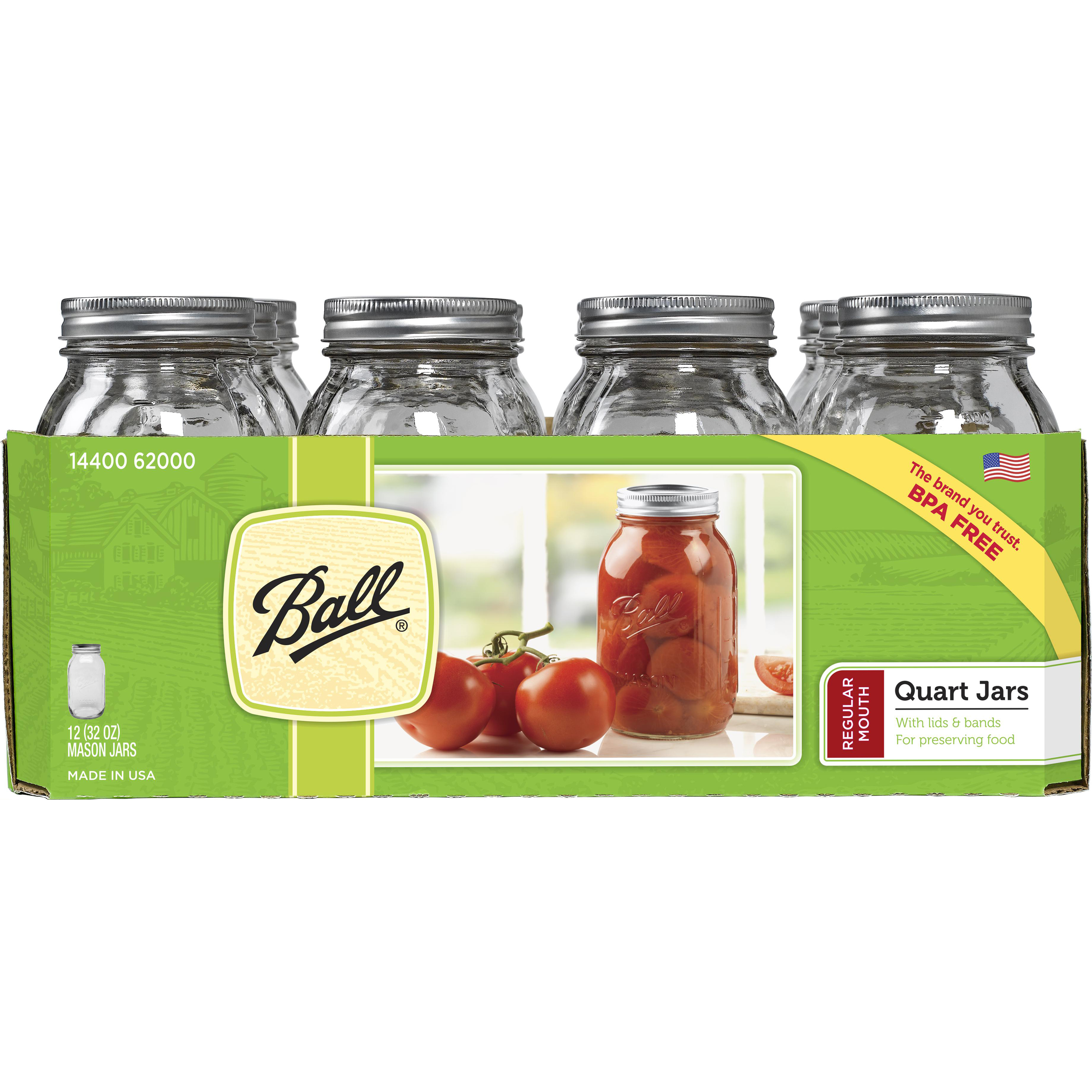 Ball Mason Regular Mouth Quart Jars with Lids and Bands, Set of 12 - image 2 of 9