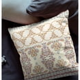 thumbnail image 4 of Rose Box Indoor/Outdoor Fabric Pillow with Zip in Off White Orange 18x18, 4 of 5