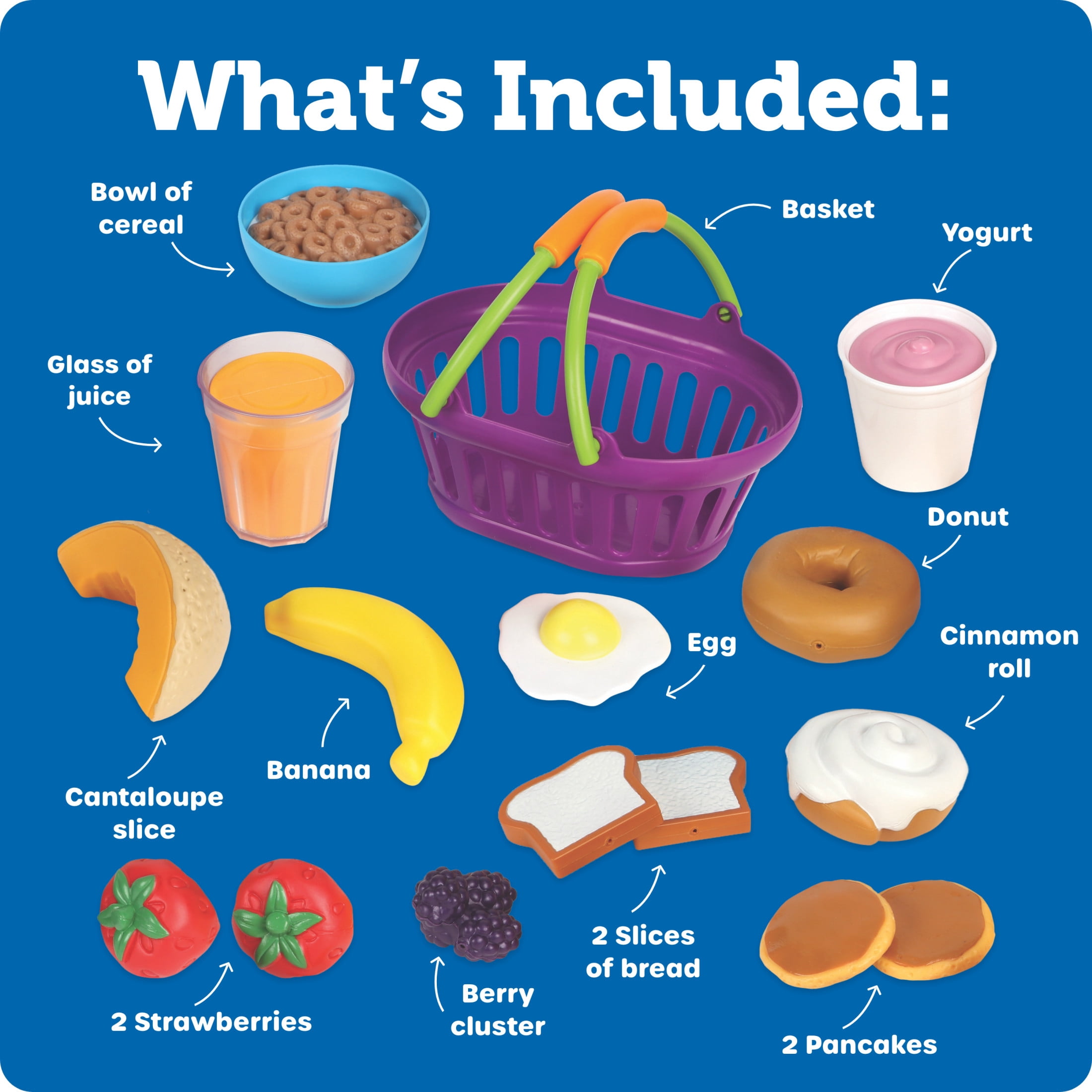 Learning Resources New Sprouts Breakfast Foods Basket, Pretend Play, Toddler Toys, Ages 18 Months+