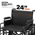 thumbnail image 6 of monicare *FDA APPROVED* Foldable Manual Transport Medical Wheelchair, Leather Seat and Adjustable Swing-Away Footrest for Adults, Black, 6 of 14