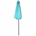 thumbnail image 4 of Yardi Yard 9Ft Patio Bistro Half Round Umbrella -Turquoise, Patio Offset Umbrella with Easy Tilt Adjustment, Outdoor Cantilever Hanging Umbrella, Sunshade Umbrella Canopy, 4 of 7