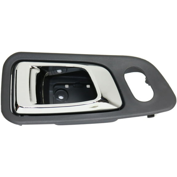 Interior Door Handle Compatible with 2003-2008 Honda Pilot Front, Driver Side Gray bezel with chrome lever