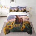 thumbnail image 2 of jejeloiu Farm Animal Horse 7-Piece Twin Bedding Sets,Rustic Plant Sunflower Bedding Comforter Set For Boys Girl Reversible, 2 of 8