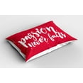 thumbnail image 2 of Ambesonne Saying Pillow Sham 2 Pack, Passion Never Fails Messy, 36"x20", Magenta and White, 2 of 3