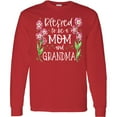 thumbnail image 3 of Inktastic Blessed to Be a Mom and Grandma Pink Flowers Long Sleeve T-Shirt, 3 of 5
