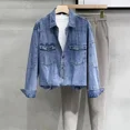 thumbnail image 2 of Abrigo de jeans para hombre, camisa de carga de manga ancha, chaquetas de mezclilla para hombre, azul, vintage, Joker de bajo costo, ropa a bordo al precio más bajo, nuevo, 2 of 4
