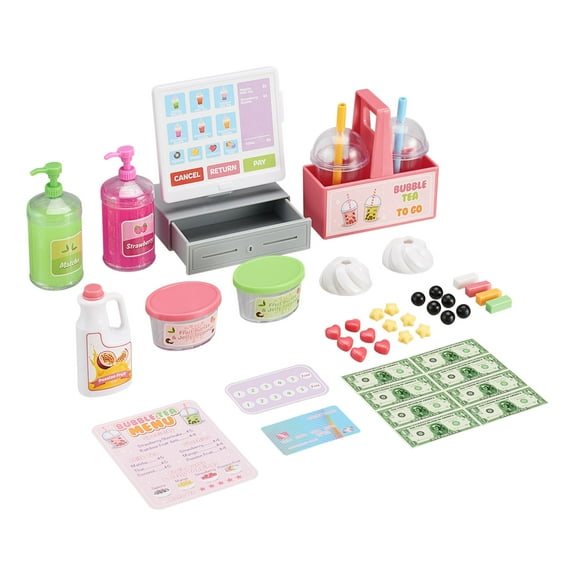 My Life As 39-Piece Plastic Bubble Tea Play Set for 18” Dolls, Multi-Colored