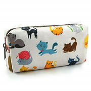 LParkin Cute Cat Pencil Case Make Up Case Cosmetic Bag Stationary Kawaii Pencil Box Pouch Teacher Gift Gadget Bag