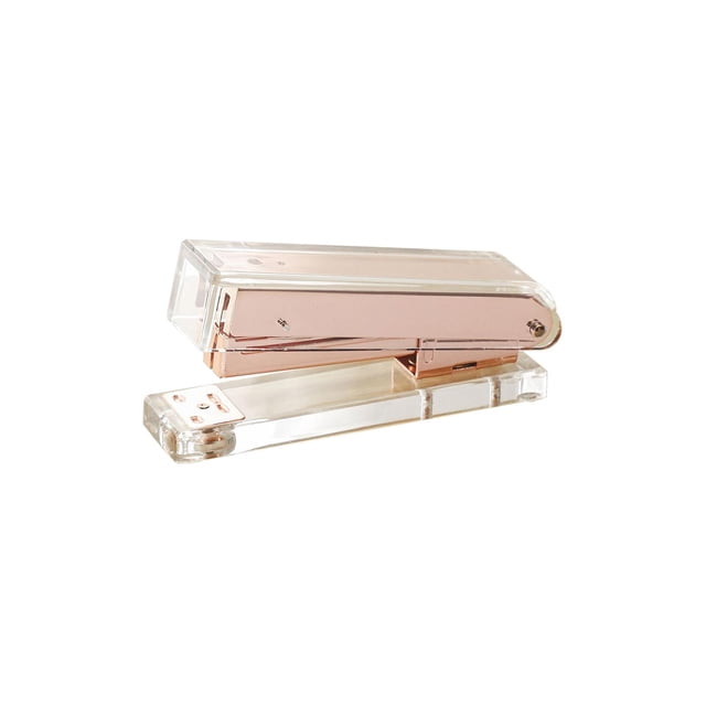 koolsoo Rose Gold/Gold Desktop Stapler Spring Powered Accessories Stapler for Student Teacher