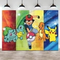 thumbnail image 4 of Fondo de fiesta de cumpleaños de Pokémon Pikachu, fondo de dibujos animados para baby shower, fotografía de pared, estudio fotográfico, pancarta decorativa para regalo de niño, 4 of 5