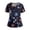 Black, variant on Women's Scrubs Top - Floral 4th of July Print V-Neck Nursing Uniform with Pockets, USA 250th Anniversary Stretchy Short Sleeve Tunic Red XL