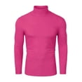 thumbnail image 5 of INSPIRE CHIC Men's Sweaters Pullover Turtle Neck Long Sleeve Stretchy Slim Fit Tops 42 Deep Pink, 5 of 7