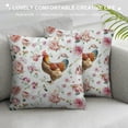 thumbnail image 3 of Orinice Flowers Chicken Graphic Decorative Cushion Throw Pillow Cover for Home Sofa Car Bedroom, Short Plush 1PC 12x12in, 3 of 5