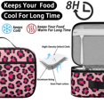 thumbnail image 4 of Pink and Black Leopard Print Pattern Insulated Lunch Bag Teens,Bento School Lunch Bag for Teens for Work,Picnic or Travel 10.6x7.7x4.3 Inches,12 Can Capacity, 4 of 6