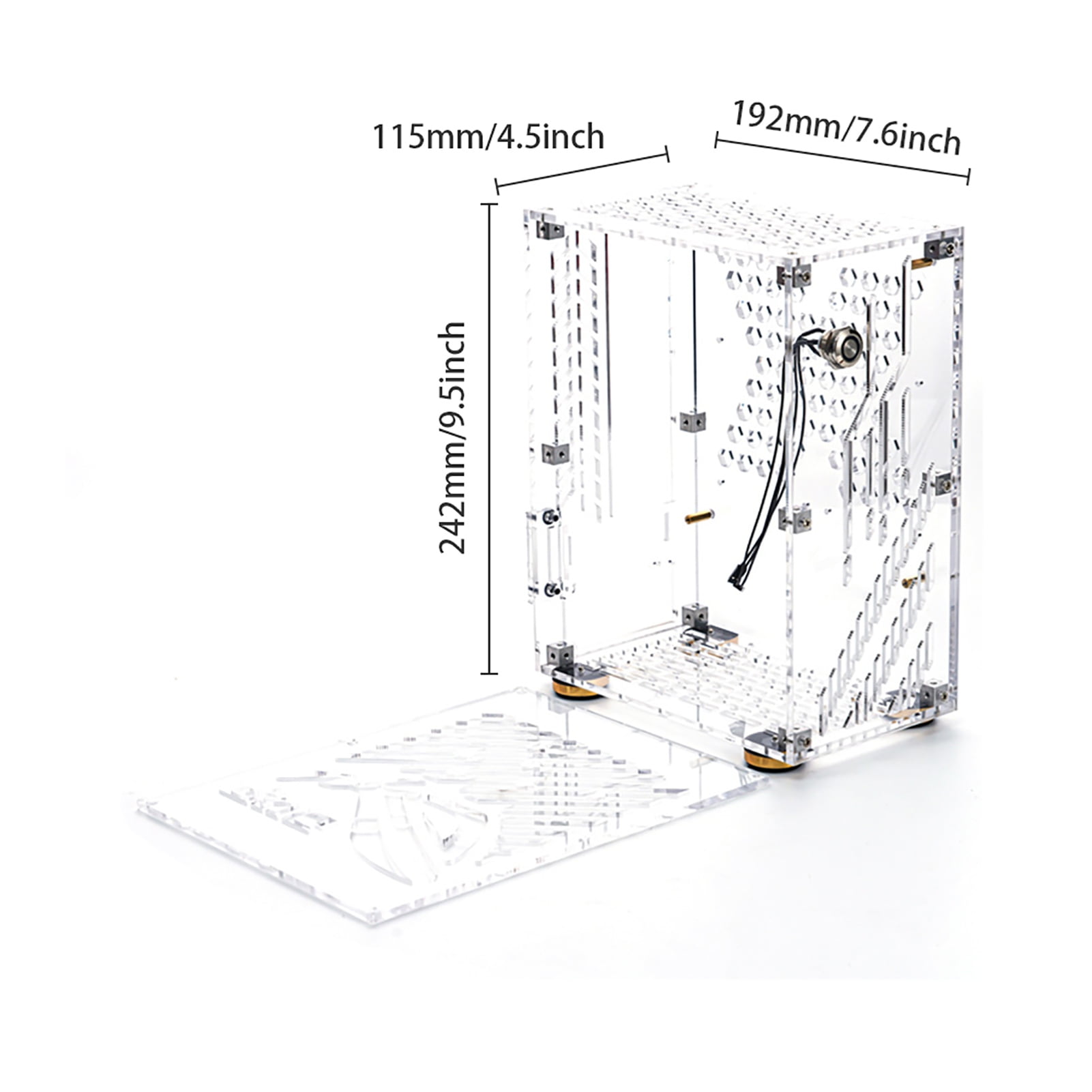 Pc Portable Small Computer Case Plexiglass Shell Compact PC Case Desktop PC Case Mini-ITX Motherboard  Power Supply