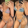 thumbnail image 4 of Womens High Cut Swimsuit Set Bikinis Lacing up Swimwear Bathing Suit Beachwear, 4 of 4