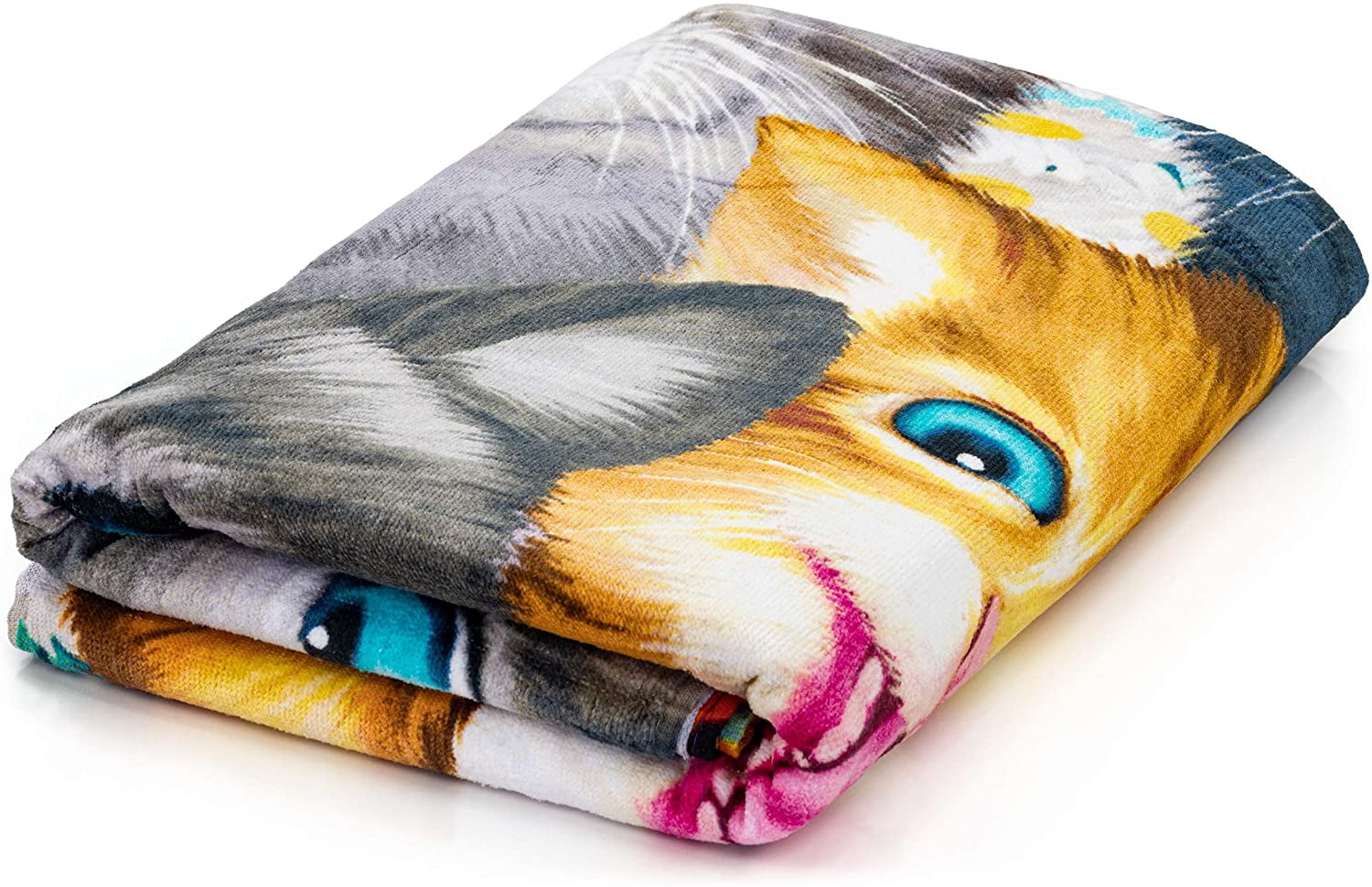 Dawhud Direct Cats Selfie Super Soft Plush Cotton Beach Bath Pool Towel