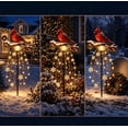 thumbnail image 5 of Solar Powered Remembrance Cardinal Garden Stake Light Cascading LED Snowflake String Light for Lawn Path Grave Christmas Winter Outdoor Ornament, 5 of 5