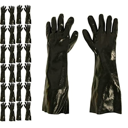 

12-Pack of Cordova 5018R Black PVC Work Gloves Rough Finish Interlock Lined 18-Inch Large