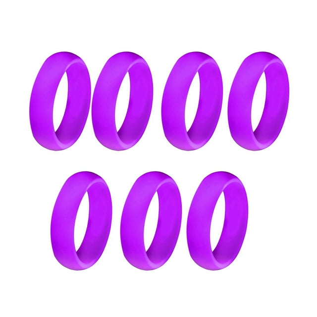 Flmtop 7Pcs Women Fashion Silicone Soft Shiny Glitter Finger Rings Party Jewelry Gift