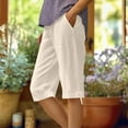 thumbnail image 2 of Levmjia Womens Cropped Pants Fashion Loose Cotton Linen High Waist Solid Color Casual Capris With Pockets Loose Fit Comfortable Lightweight Vacation, 2 of 6
