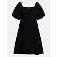 thumbnail image 6 of Time and Tru Women's Mini Dress with Puff Sleeves, Sizes XS-XXXL, 6 of 6