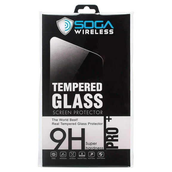 SOGA Temper Glass Compatible for Alcatel 7 (2018), Alcatel 7 Folio (2018), Alcatel Revvl 2 Plus (2018) Tempered Glass HD Screen Protector Guard (Full Coverage Protection) (Case Friendly Version) Black