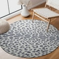 thumbnail image 6 of My Magic Carpet 6' Round Machine Washable Non-Slip Stain-Resistant Area Rug - Miya Leopard Grey, 6 of 6