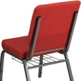 thumbnail image 4 of Flash Furniture HERCULES Series 18.5''W Church Chair in Red Fabric with Cup Book Rack - Silver Vein Frame, 4 of 8