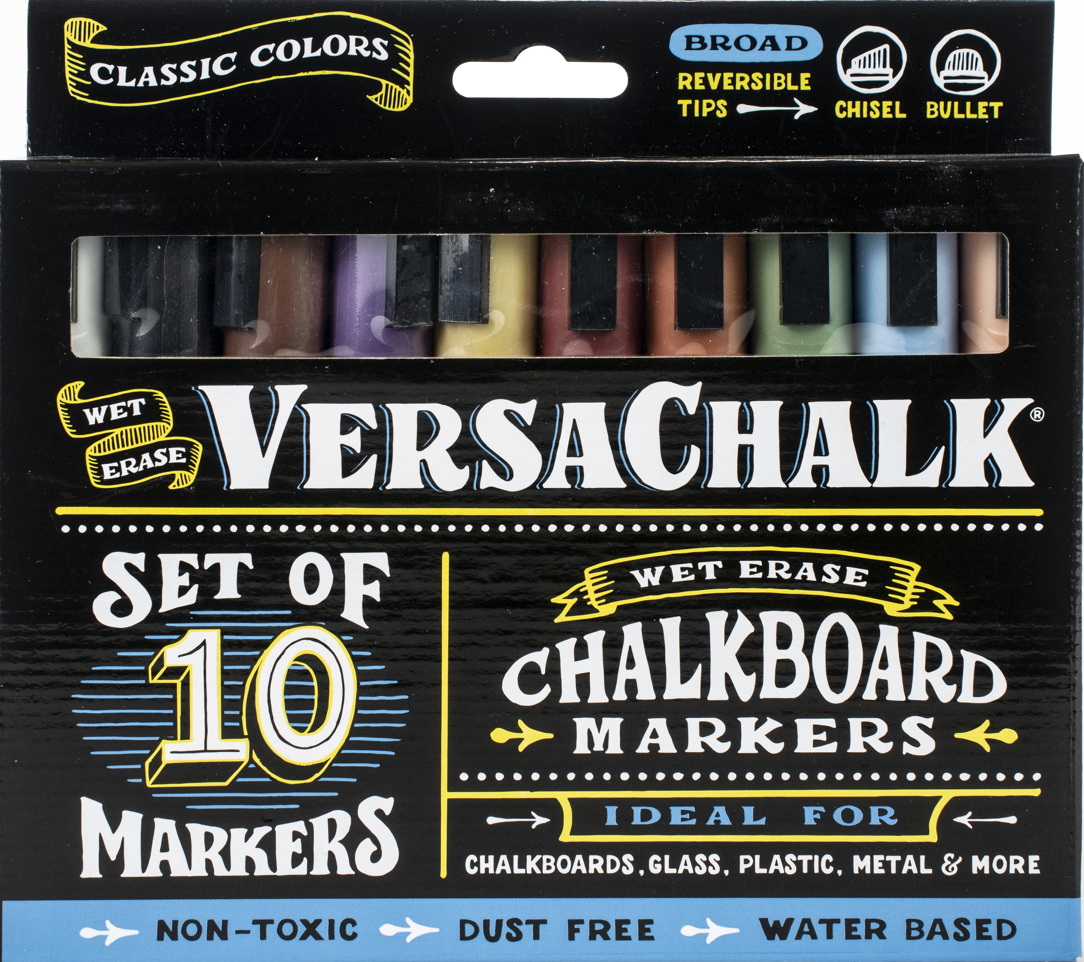 VersaChalk Bold Liquid Chalk Markers 10/PkgAssorted Classic Colors